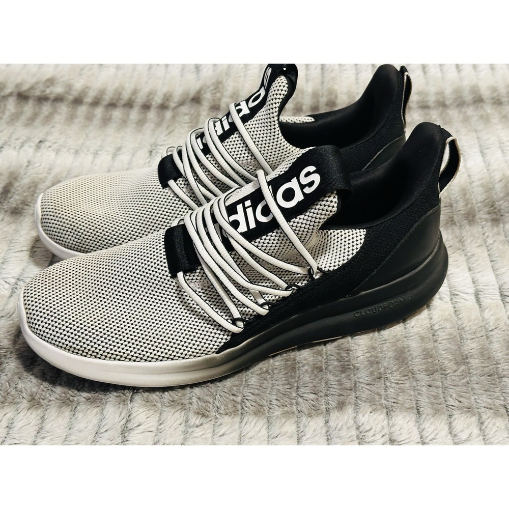 Adidas Men's Lite Racer Adapt 7.0 Shoes Size 12 Black and White Slip On Athletic